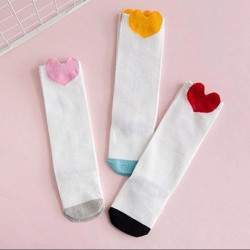 جوراب زانویی طرح قلب بچه گانه جی جی اس کیدز | GGS KIDS