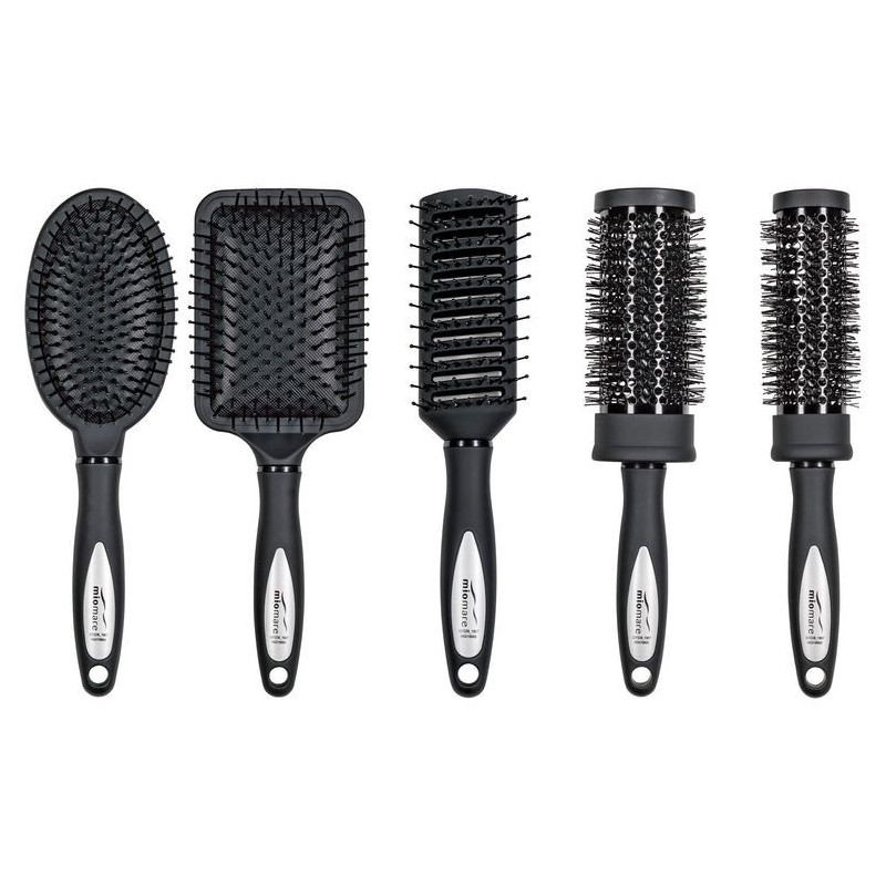 برس مو مدل بیضی بزرگ رنگ مشکی میومار | miomare