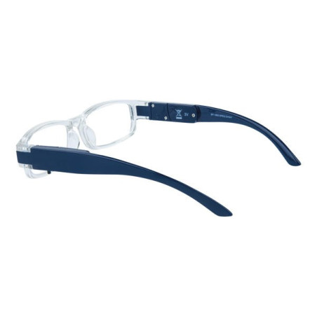 عینک مطالعه LED دار با فریم آبی-شفاف آریول | AURIOL