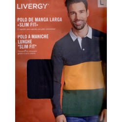 پلوشرت مدل راگبی سه رنگ مردانه لیورجی | LIVERGY