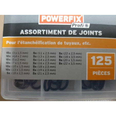 مجموعه 125 عددی اورینگ و باکس پلاستیکی پاورفیکس | POWERFIX