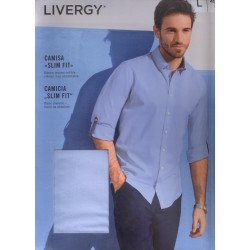 پیراهن اسلیم فیت آبی روشن مردانه لیورجی | LIVERGY