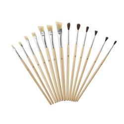 مجموعه 13 عددی قلم مو تخت و قلم مو گرد کرلاندو | CRELANDO