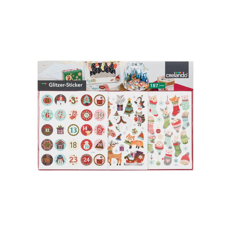 پک 187 عددی استیکر طرح کریسمس کرلاندو | CRELANDO