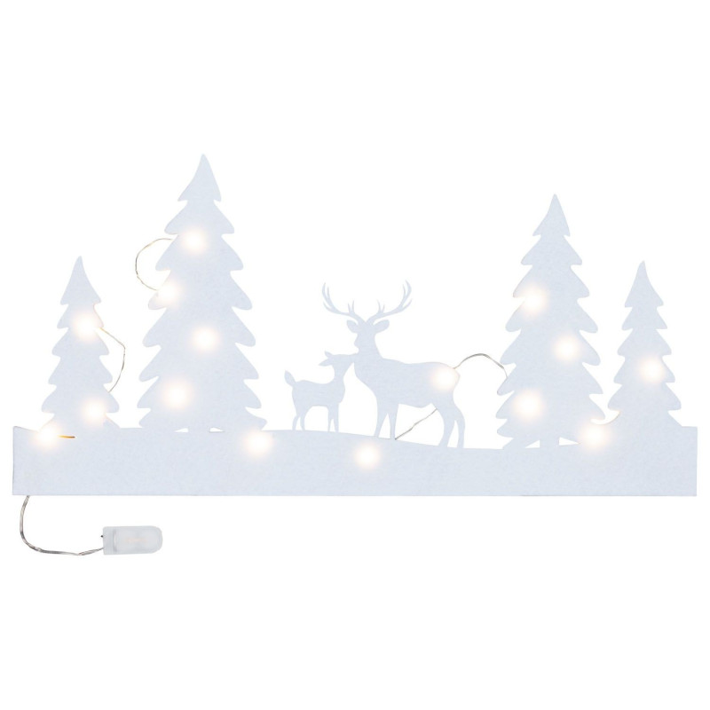 دکوری نمدی با چراغ LED طرح گوزن کریسمس ملینرا | Melinera