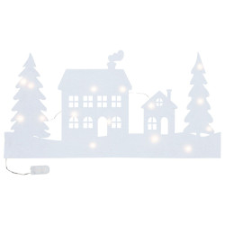 دکوری نمدی با چراغ LED طرح خانه کریسمس ملینرا | Melinera