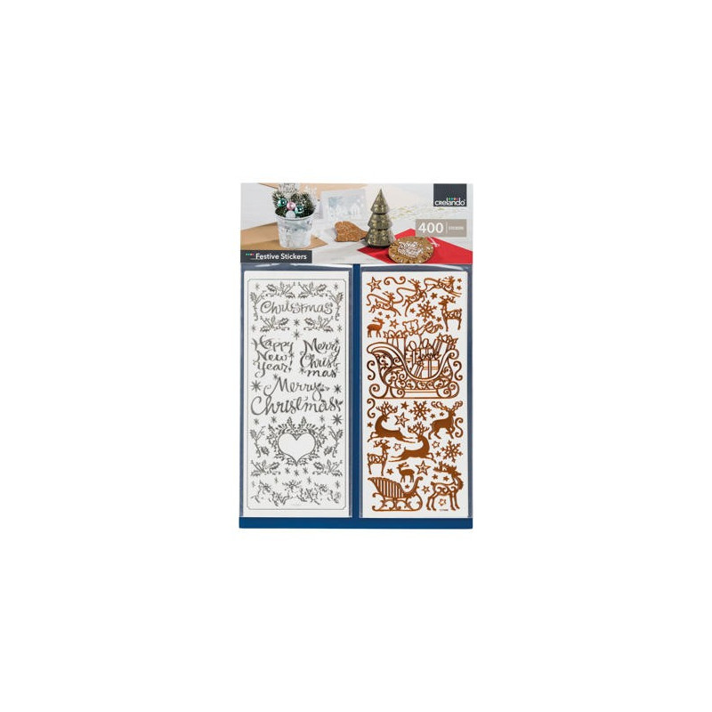 پک 400 عددی استیکر طرح کریسمس کرلاندو | CRELANDO