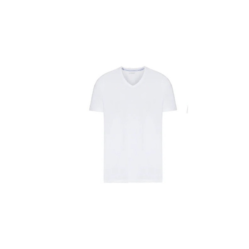 تیشرت سفید نخی یقه هفت مردانه لیورجی | LIVERGY