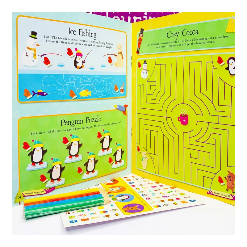 مجموعه رنگ آمیزی، بازی، سرگرمی، مداد رنگی و استیکر ایگلو بوکس | igloo books