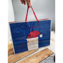 پاکت کادویی بزرگ رنگ آبی طرح بابانوئل لیدل | LIDL