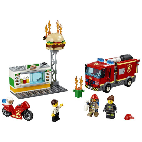 کیت 327 تکه امداد و نجات آتش نشانی برای برگر فروشی لگو | LEGO