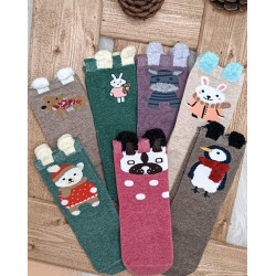 جوراب ساق بلند طرح حیوانات بچه گانه بی بی ساکس | BABY SOCKS