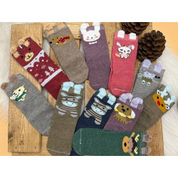 جوراب ساق بلند طرح حیوانات گوش دار بچه گانه بی بی ساکس | BABY SOCKS