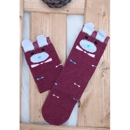 جوراب ساق بلند گوش دار طرح حیوانات بچه گانه بی بی ساکس | BABY SOCKS