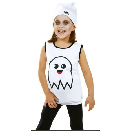 تاپ و کلاه سفید طرح شبح دخترانه هالوین لیدل | فروشگاه اینترنتی همپل لند