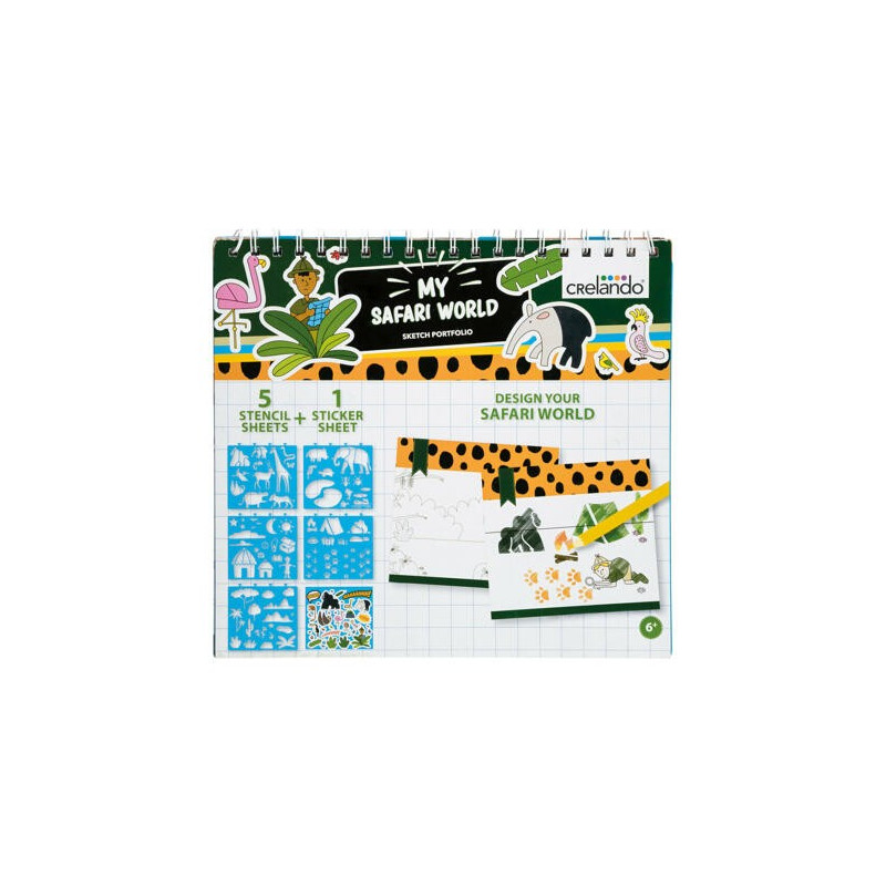 دفترچه طراحی شابلون دار به همراه برچسب کرلاندو | فروشگاه اینترنتی همپل لند