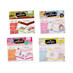 دفترچه طراحی شابلون دار به همراه برچسب کرلاندو | فروشگاه اینترنتی همپل لند