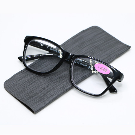 عینک مطالعه به همراه کیف کنفی مشکی آریول | AURIOL