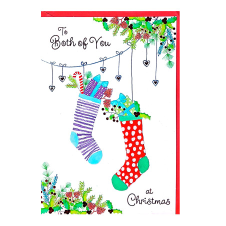 کارت هدیه به همراه پاکت مدل جوراب کریسمسی هال مارک | HALLMARK