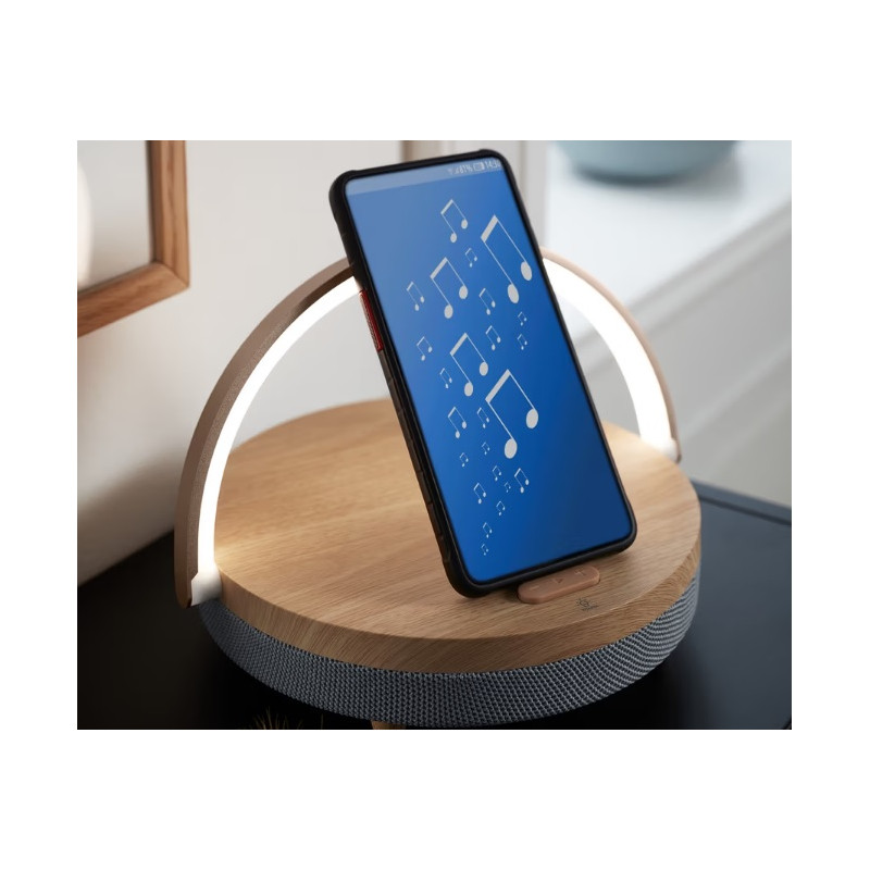 اسپیکر بلوتوث با شارژر بی‌سیم و چراغ خواب چیبو