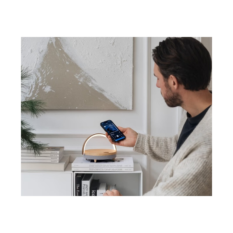 اسپیکر بلوتوث با شارژر بی‌سیم و چراغ خواب چیبو