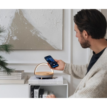 اسپیکر بلوتوث با شارژر بی‌سیم و چراغ خواب چیبو