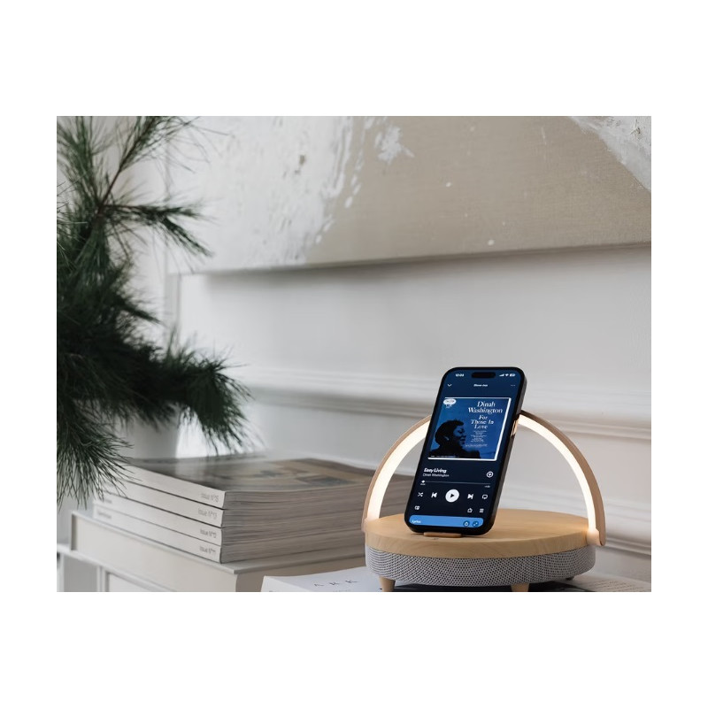 اسپیکر بلوتوث با شارژر بی‌سیم و چراغ خواب چیبو