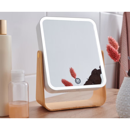 آینه میکاپ لمسی دوطرفه با نور LED چیبو