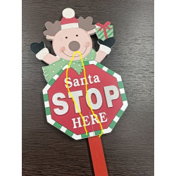 تابلو چوبی santa STOP here پریمیر